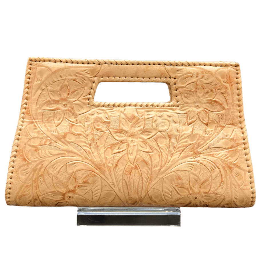 The Caroline| Hand-Tooled Leather Clutch & Crossbody - Che Cose Belle
