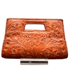 The Caroline| Hand-Tooled Leather Clutch & Crossbody - Che Cose Belle