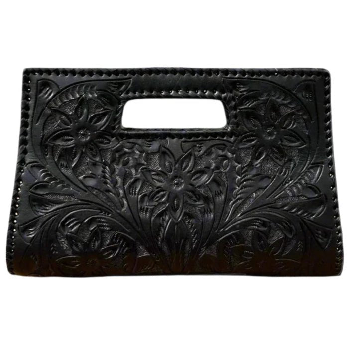 The Caroline| Hand-Tooled Leather Clutch & Crossbody - Che Cose Belle