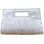 The Caroline| Hand-Tooled Leather Clutch & Crossbody - Che Cose Belle