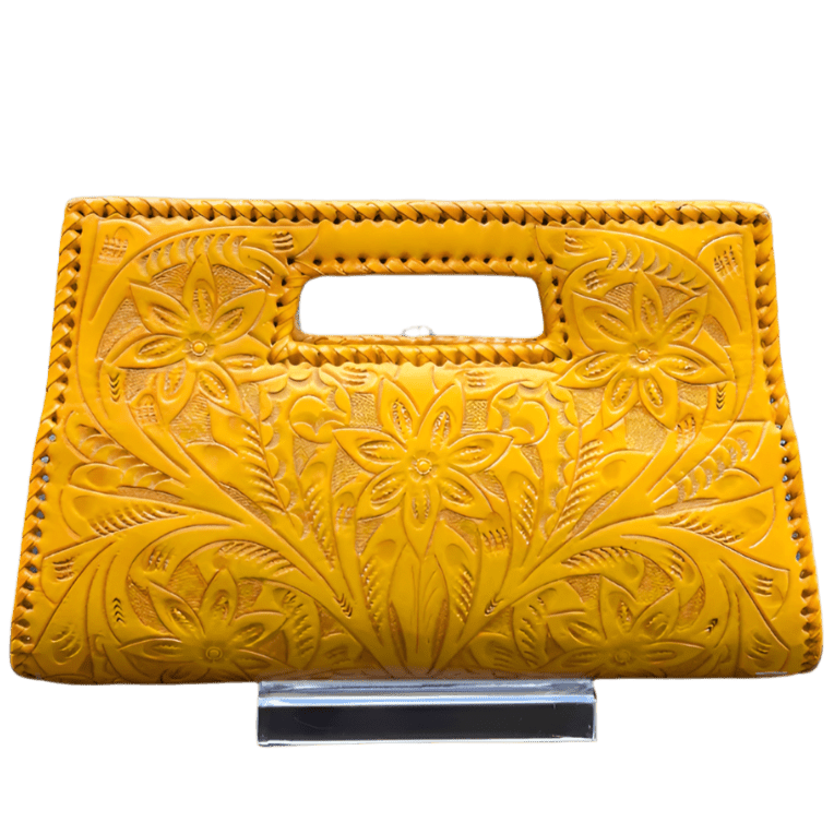 The Caroline| Hand-Tooled Leather Clutch & Crossbody - Che Cose Belle