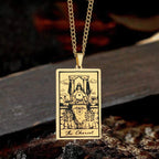 The Chariot Tarot Card Stainless Steel Necklace - Che Cose Belle