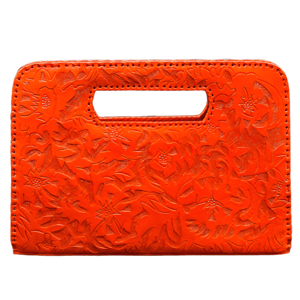 The Claire| Hand-Tooled Leather Statement Clutch - Che Cose Belle