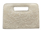 The Claire| Hand-Tooled Leather Statement Clutch - Che Cose Belle