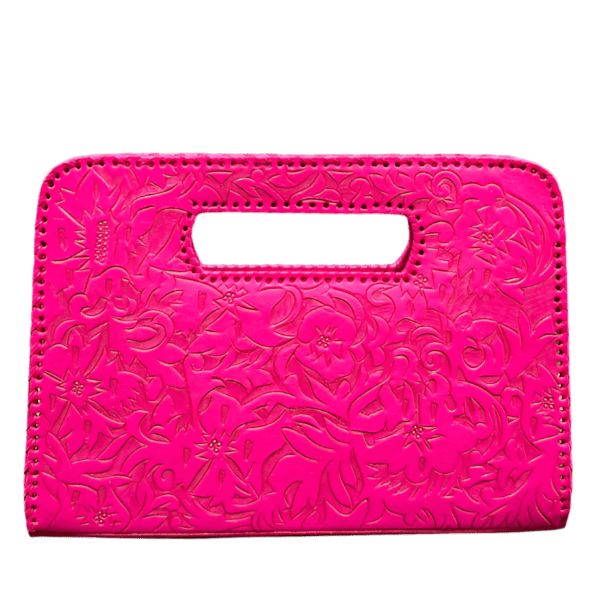The Claire| Hand-Tooled Leather Statement Clutch - Che Cose Belle