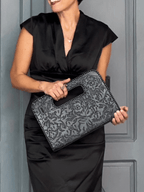 The Claire| Hand-Tooled Leather Statement Clutch - Che Cose Belle
