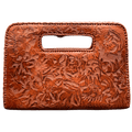 The Claire| Hand-Tooled Leather Statement Clutch - Che Cose Belle