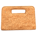 The Claire| Hand-Tooled Leather Statement Clutch - Che Cose Belle