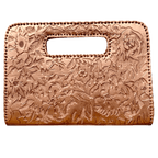 The Claire| Hand-Tooled Leather Statement Clutch - Che Cose Belle