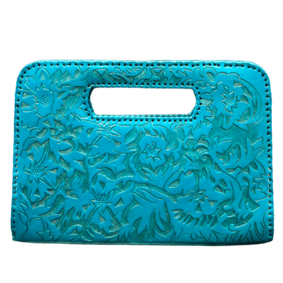 The Claire| Hand-Tooled Leather Statement Clutch - Che Cose Belle