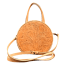 The Dixie| Hand-Tooled Leather Canteen Handbag - Che Cose Belle