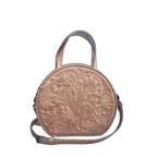 The Dixie| Hand-Tooled Leather Canteen Handbag - Che Cose Belle
