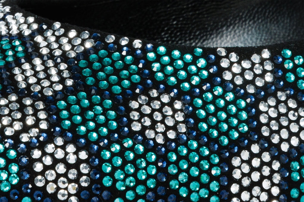 The Doha Turqoise Glitter Leather Block Pump Women Shoe - Che Cose Belle