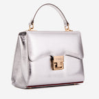 The Ege Silver Leather Handbag - Che Cose Belle