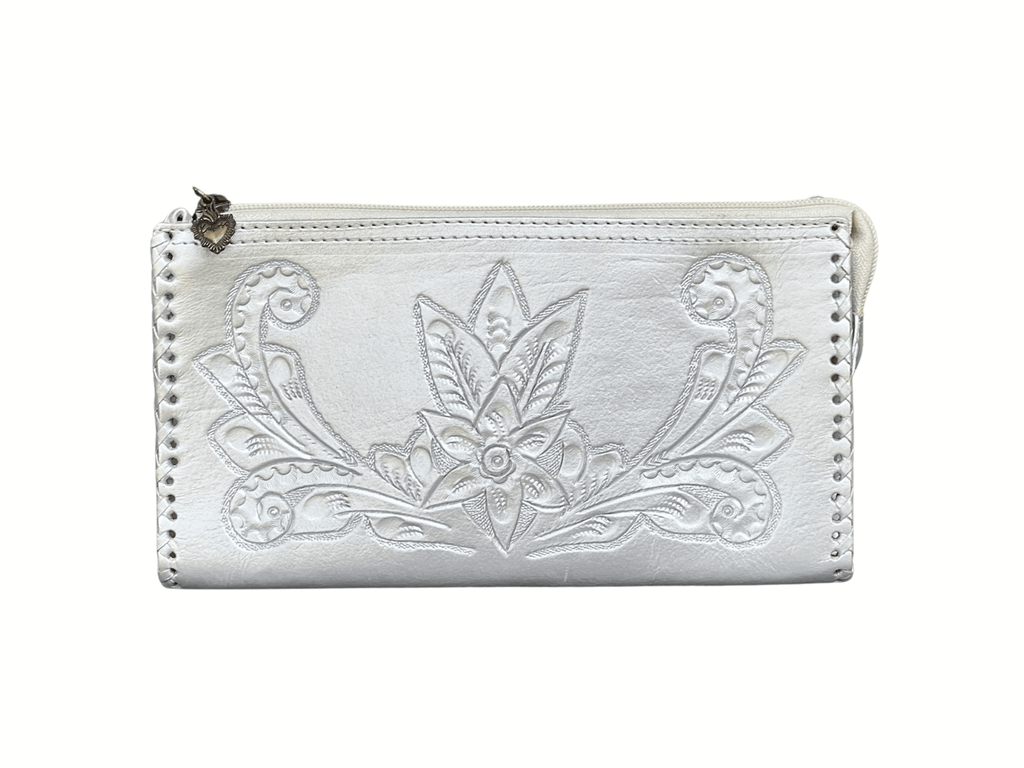 The Ella| Hand-Tooled Leather Clutch & Crossbody - Che Cose Belle
