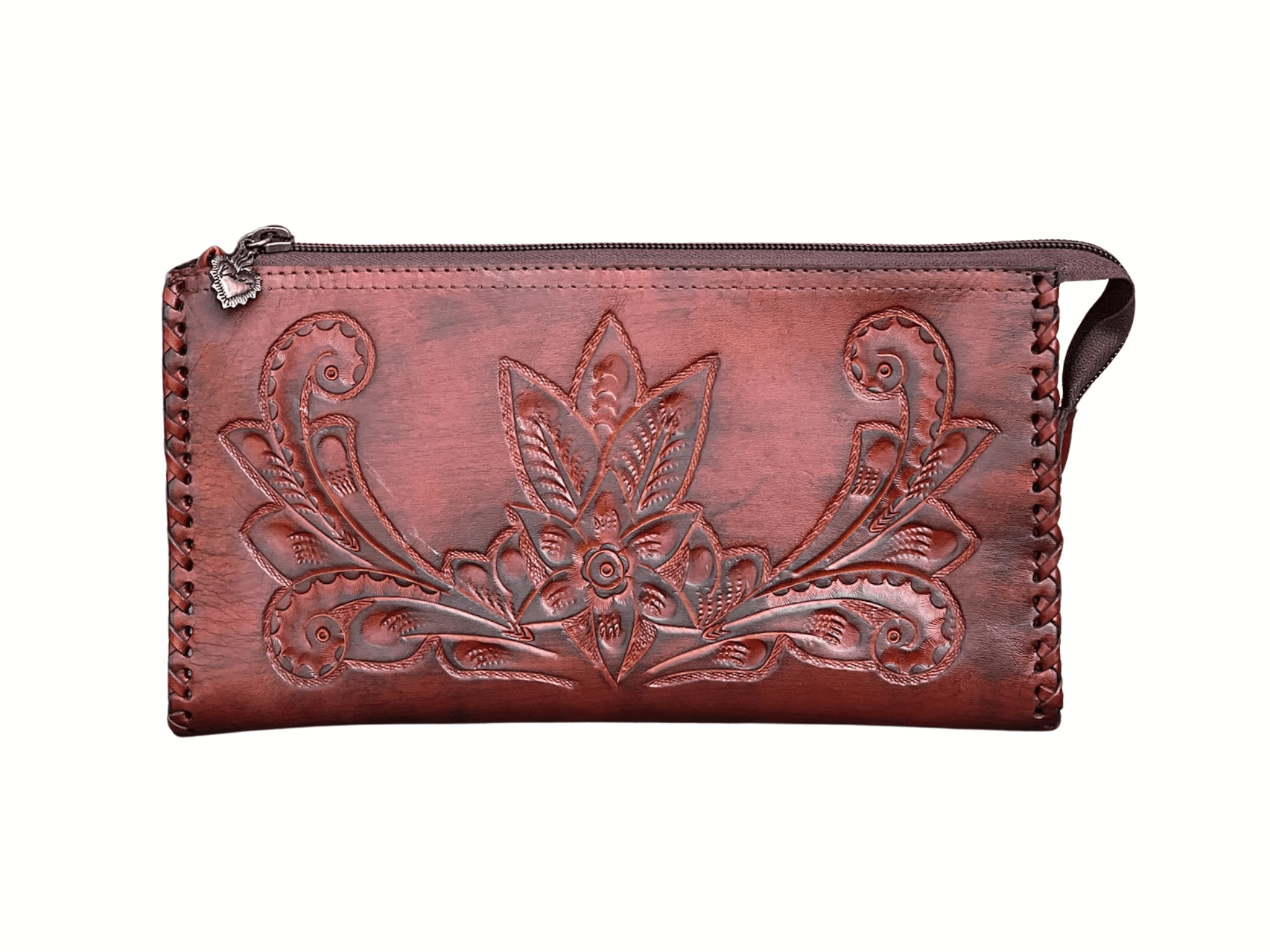 The Ella| Hand-Tooled Leather Clutch & Crossbody - Che Cose Belle