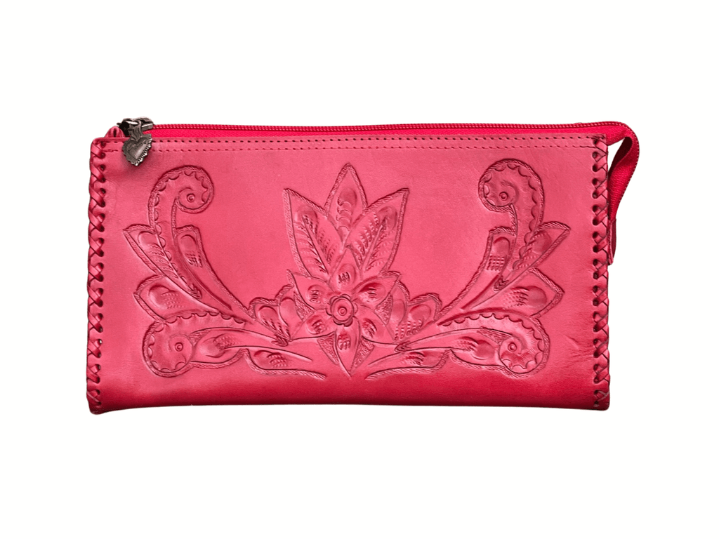 The Ella| Hand-Tooled Leather Clutch & Crossbody - Che Cose Belle
