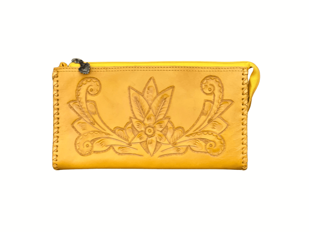 The Ella| Hand-Tooled Leather Clutch & Crossbody - Che Cose Belle