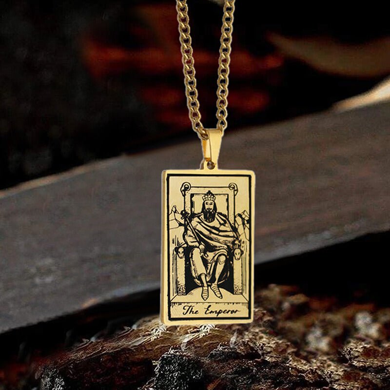The Emperor Tarot Card Stainless Steel Necklace - Che Cose Belle