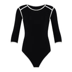 The Girl 3/4 Sleeve Active Bodysuit In Black | Lenzing™ Viscose Stretch Fit - Che Cose Belle