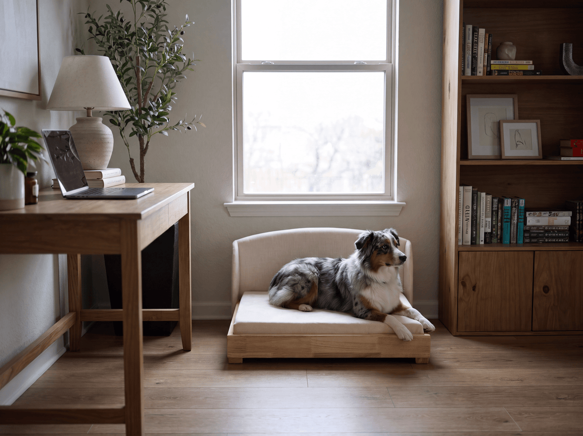 The Haven — Luxury Handcrafted Dog Bed | Solid Wood, Orthopedic, Waterproof lined - Che Cose Belle