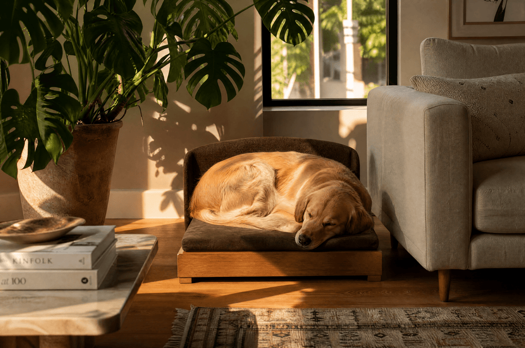 The Haven — Luxury Handcrafted Dog Bed | Solid Wood, Orthopedic, Waterproof lined - Che Cose Belle