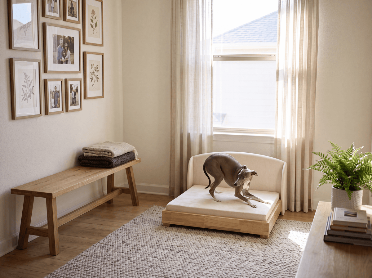 The Haven — Luxury Handcrafted Dog Bed | Solid Wood, Orthopedic, Waterproof lined - Che Cose Belle