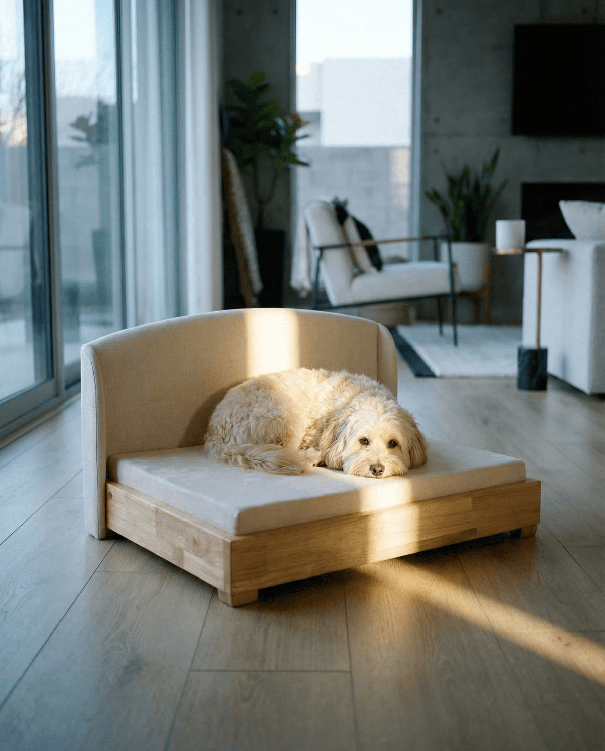 The Haven — Luxury Handcrafted Dog Bed | Solid Wood, Orthopedic, Waterproof lined - Che Cose Belle