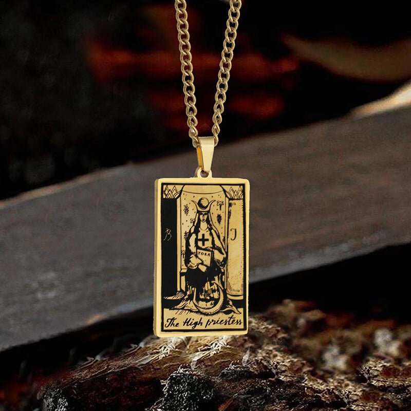The High Priestess Tarot Card Stainless Steel Necklace - Che Cose Belle