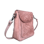 The Kimberly| Hand-Tooled Leather Messenger Bag - Che Cose Belle