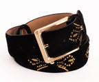 The Lazio Black Suede Leather Belt - Che Cose Belle