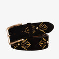 The Lazio Black Suede Leather Belt - Che Cose Belle