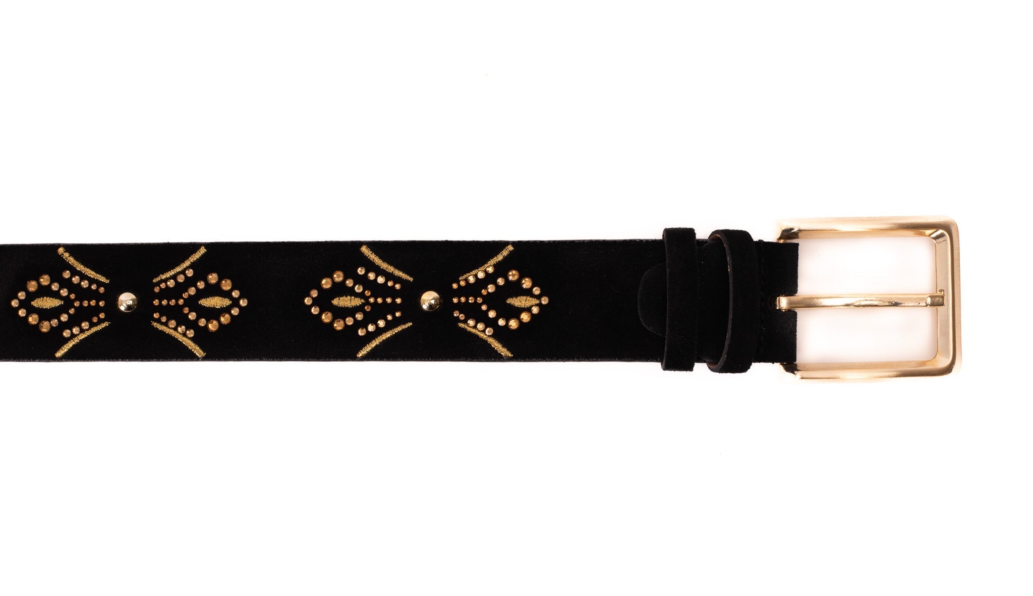 The Lazio Black Suede Leather Belt - Che Cose Belle