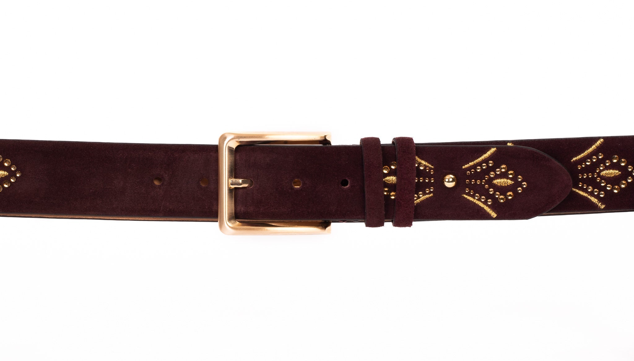 The Lazio Burgundy Suede Leather Belt - Che Cose Belle