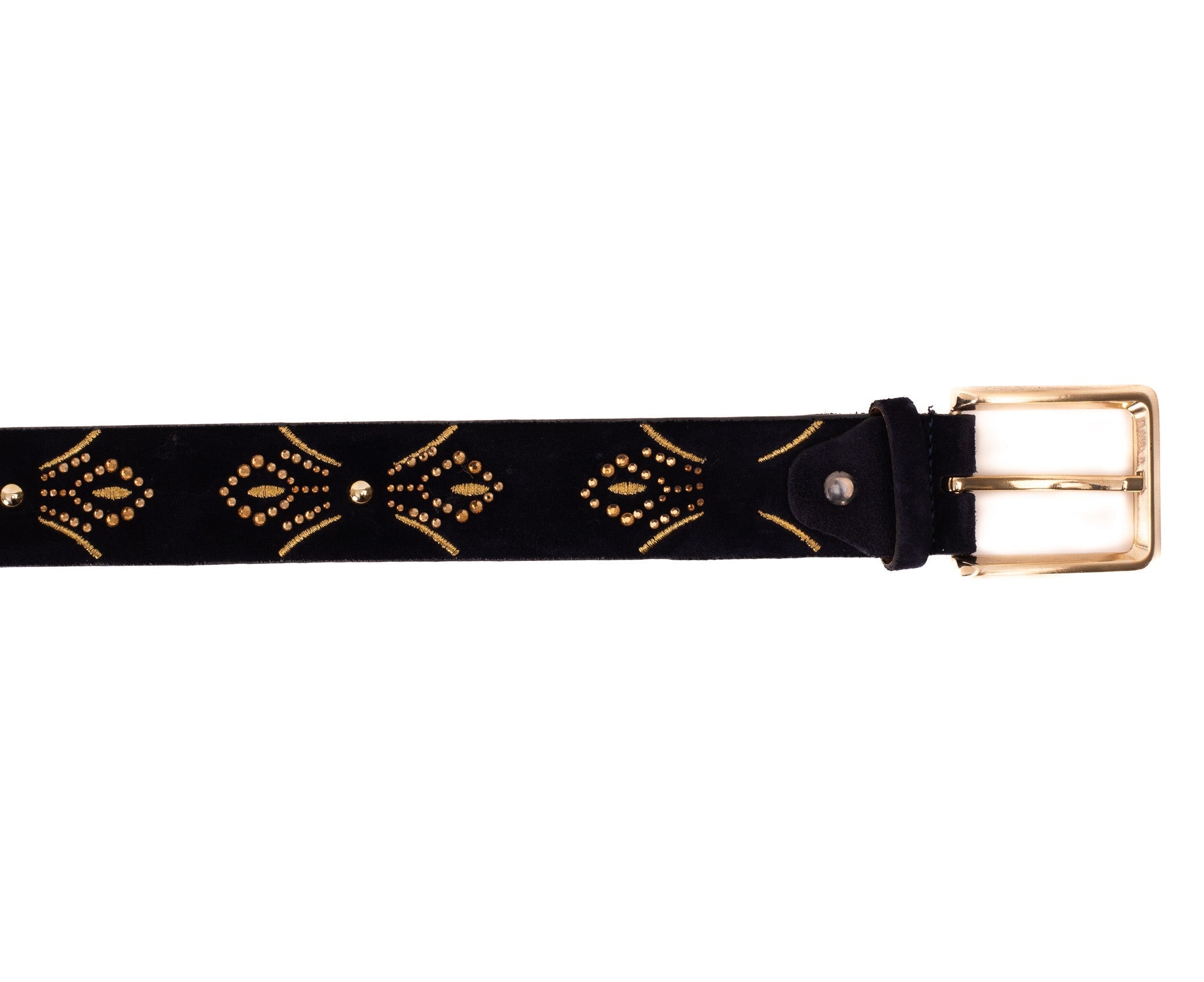 The Lazio Navy Blue Suede Leather Belt - Che Cose Belle