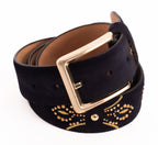 The Lazio Navy Blue Suede Leather Belt - Che Cose Belle