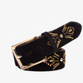 The Lazio Navy Blue Suede Leather Belt - Che Cose Belle