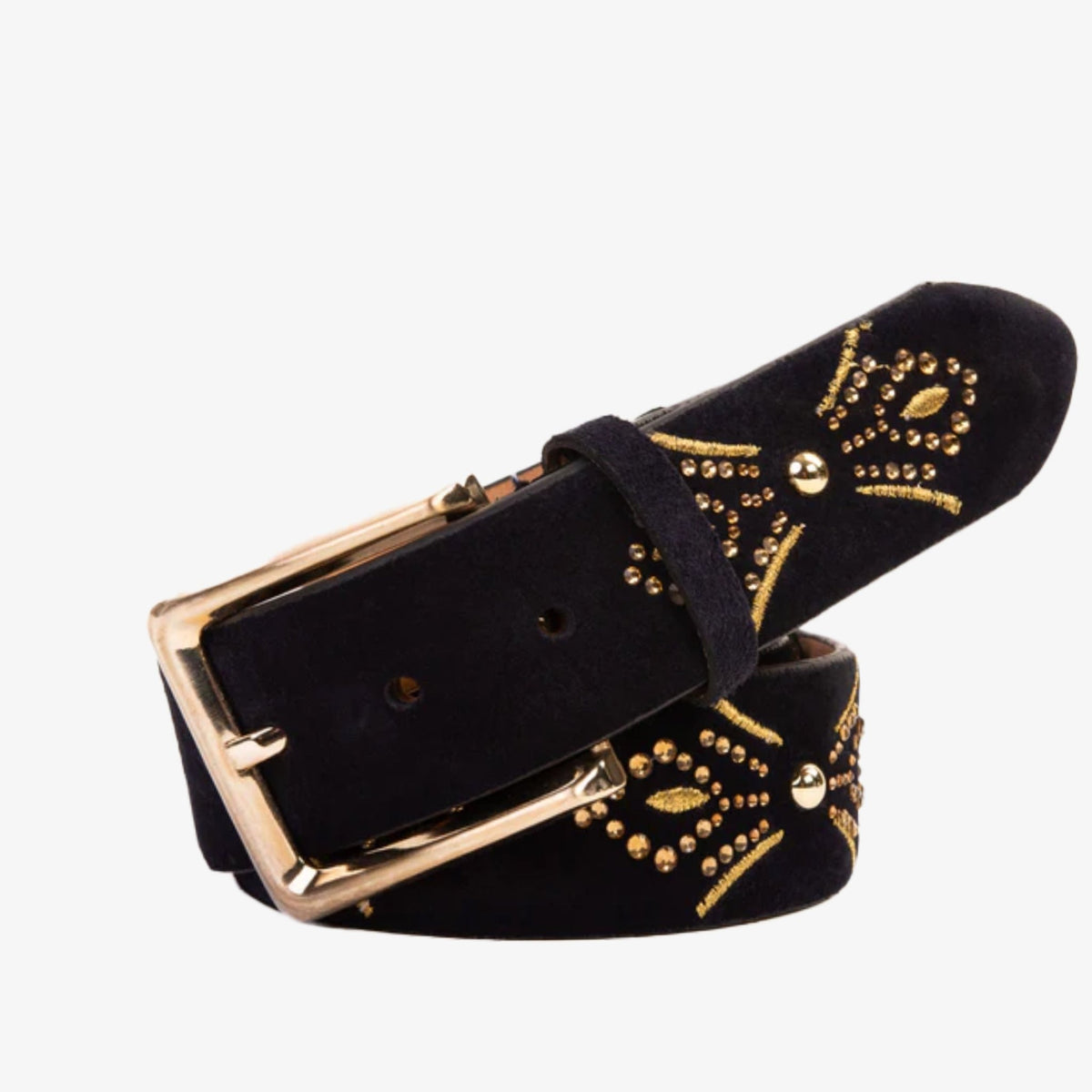 The Lazio Navy Blue Suede Leather Belt - Che Cose Belle