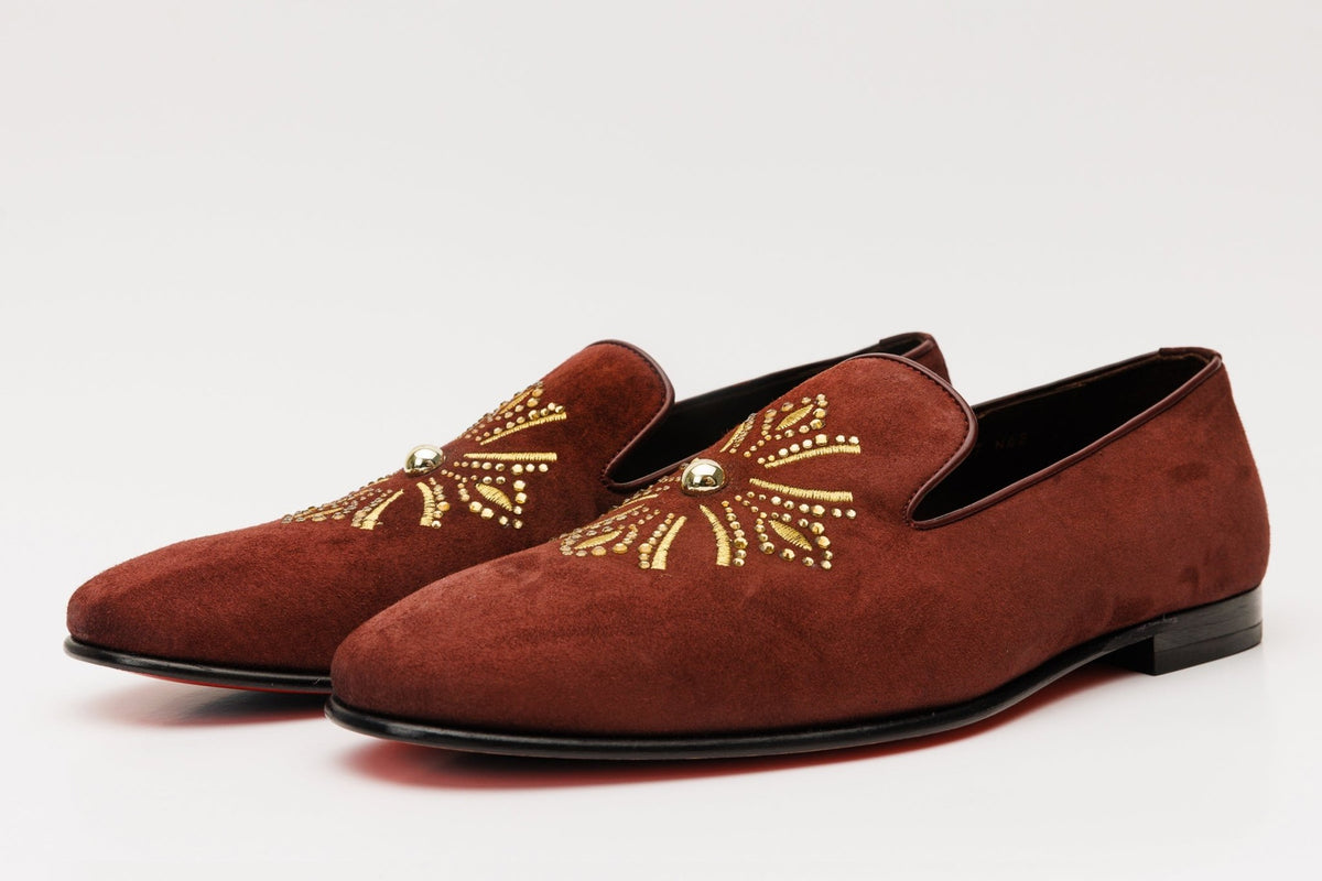 The Lazio Shoe Burgundy Suede Slip-on Loafer Men Shoe - Che Cose Belle