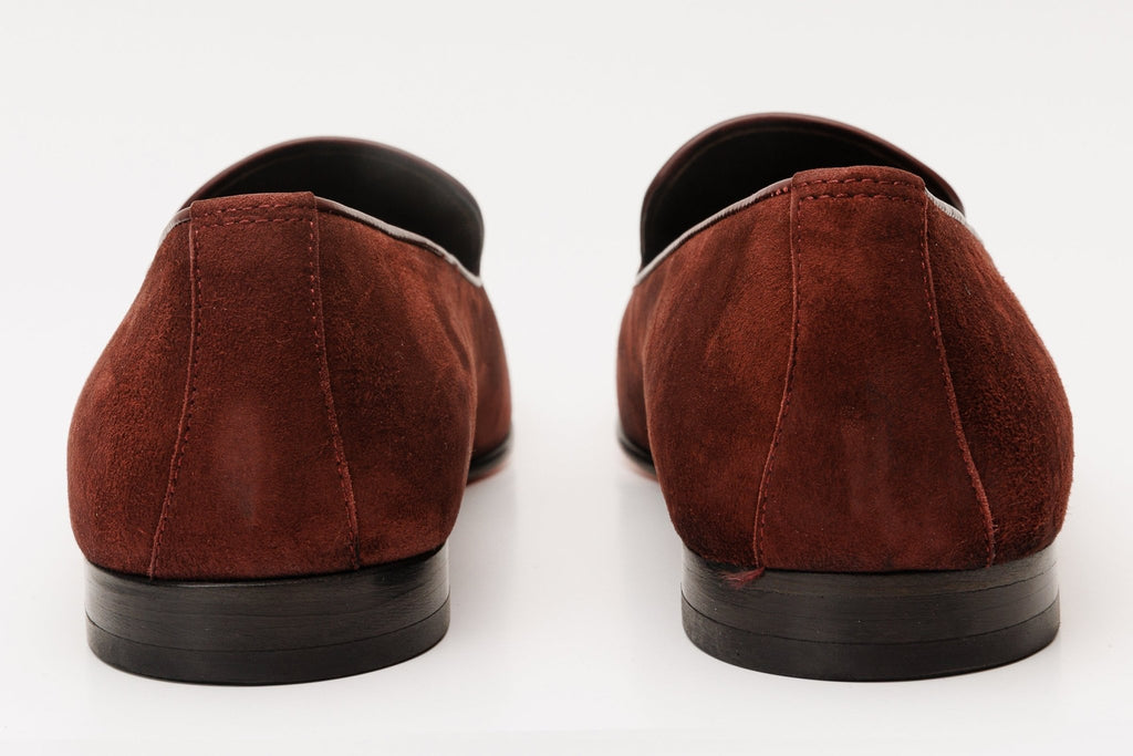 The Lazio Shoe Burgundy Suede Slip-on Loafer Men Shoe - Che Cose Belle