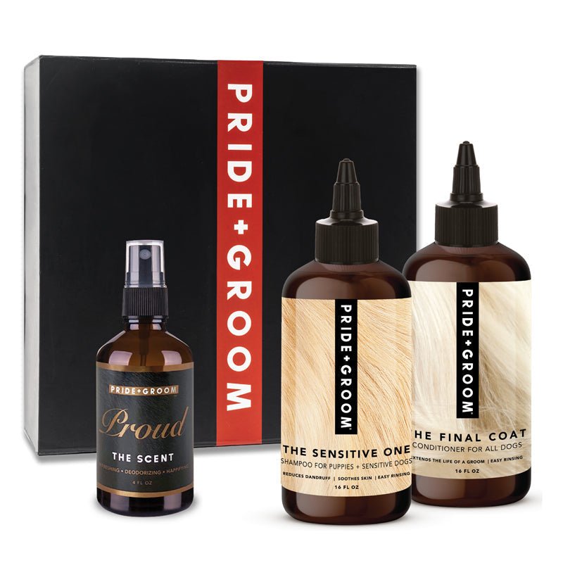 THE LUXE GIFT SET — High - Quality Dog Grooming Set with Coat - Specific Shampoo & Conditioner and Gift Box - Che Cose Belle