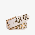 The Mackenzie White & Gold Woven Leather Belt - Che Cose Belle