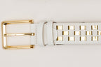 The Mackenzie White & Gold Woven Leather Belt - Che Cose Belle