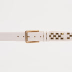 The Mackenzie White & Gold Woven Leather Belt - Che Cose Belle