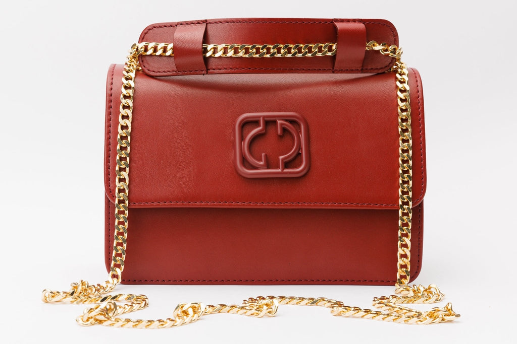 The Maneadero Dark Red Leather Handbag - Che Cose Belle