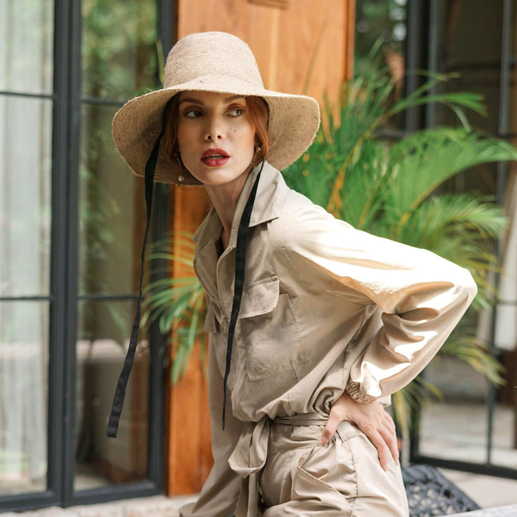The Meg Jute Straw Hat In Beige - Che Cose Belle