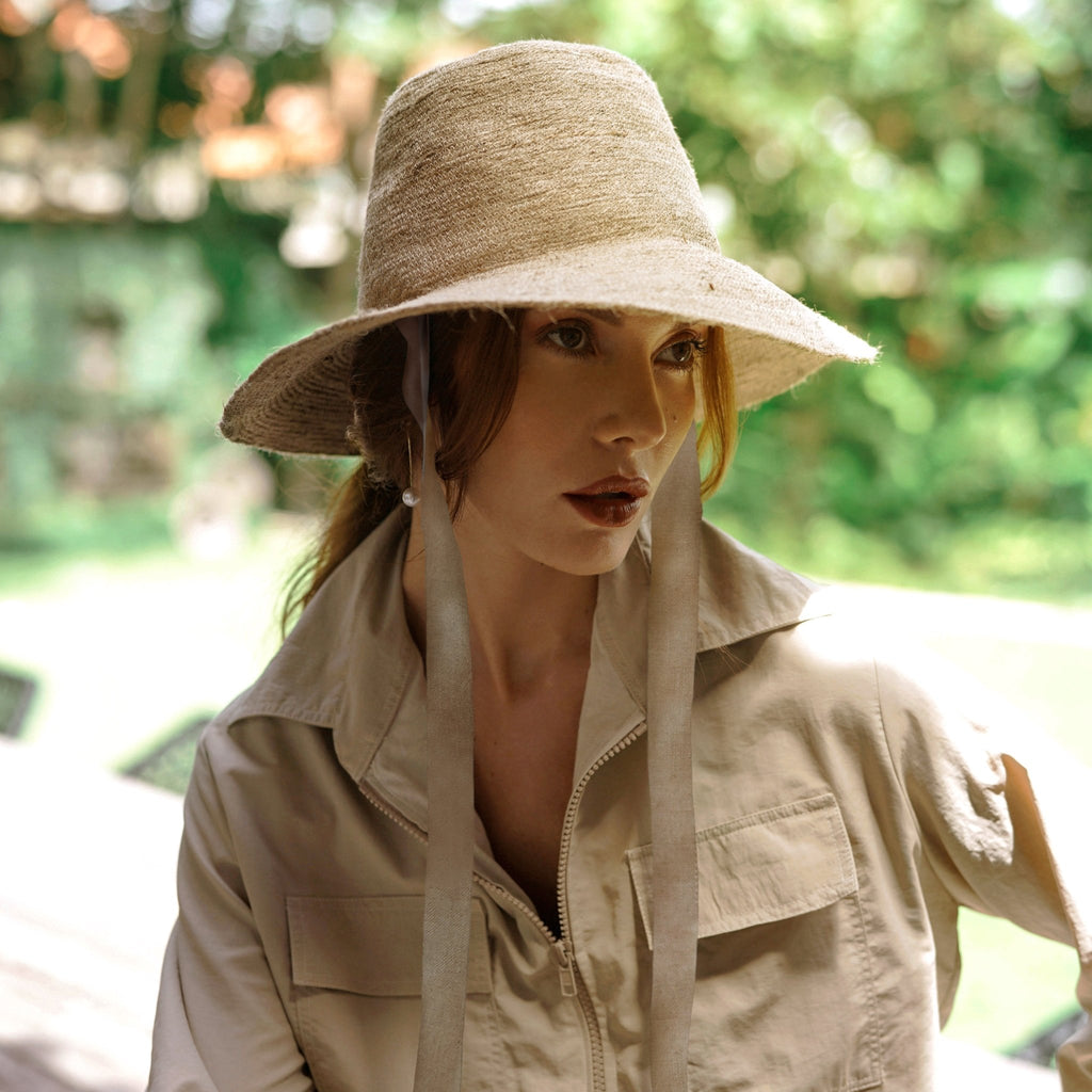 The Meg Jute Straw Hat In Beige - Che Cose Belle