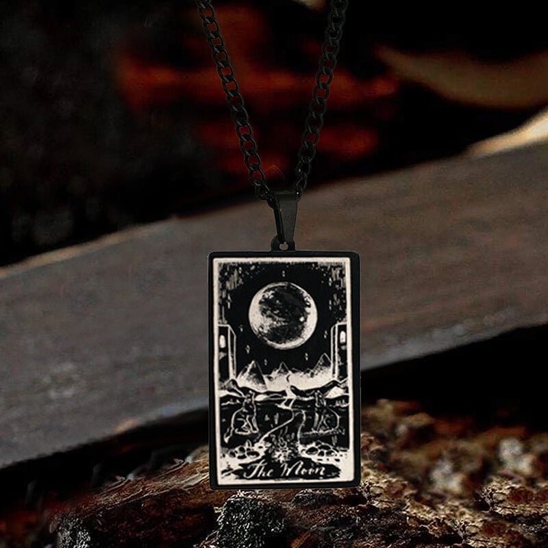The Moon Major Arcana Tarot Stainless Steel Necklace - Che Cose Belle