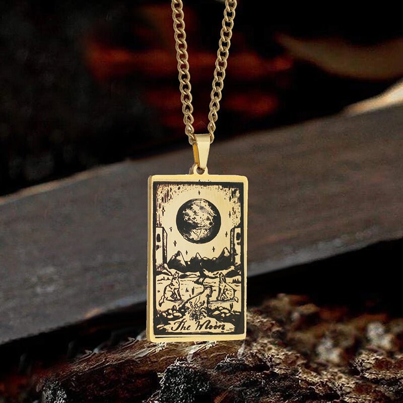 The Moon Major Arcana Tarot Stainless Steel Necklace - Che Cose Belle