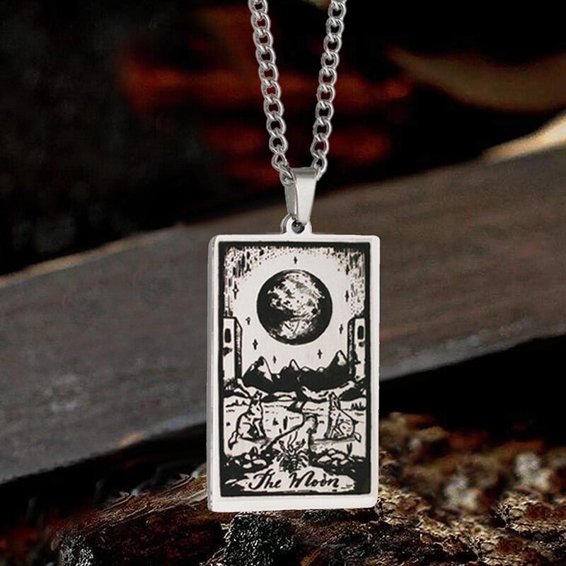 The Moon Major Arcana Tarot Stainless Steel Necklace - Che Cose Belle